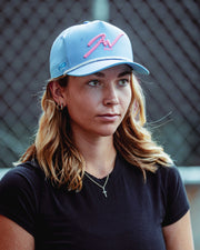 Teal and Pink Icon Golf Hat